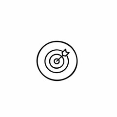 Target with Arrow Icon - Bullseye, Aim, and Goal Symbol in Line Art
