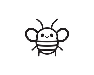 Bee  icon. Black Bee  icon on white background.