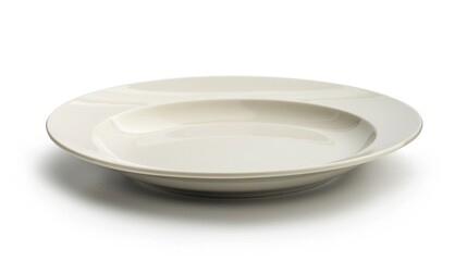 Empty ceramic plate on white background