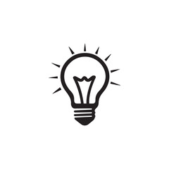 Bulb icon . Black Bulb icon on white background. vector illustration