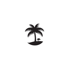 palm tree icon . Black palm tree icon on white background. vector illustration