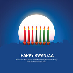 Happy kwanzaa. Happy kwanzaa creative banner, poster, social media post, postcard, backdrop, web banner, background, template, festoon design etc.