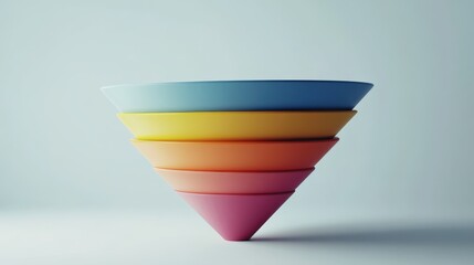 3D Funnel: Strategy Chart and Graph in Minimalistic Style