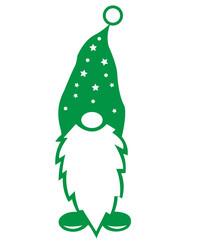 Gnome clip art design on plain white transparent isolated background for card, shirt, hoodie, sweatshirt, apparel, tag, mug, icon, poster or badge