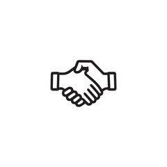 Hands shake icon. Black Hands shake icon on white background.