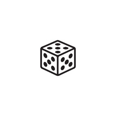  Dice icon . Black  Dice icon on white background. vector illustration