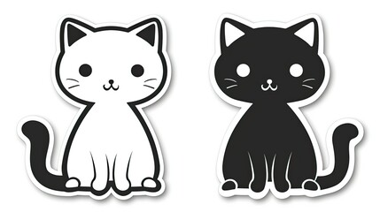 2 cute cat stickers
