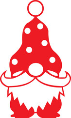 Gnome clip art design on plain white transparent isolated background for card, shirt, hoodie, sweatshirt, apparel, tag, mug, icon, poster or badge