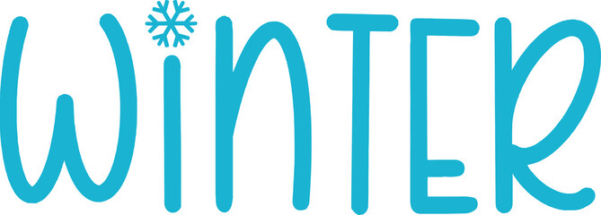 Obraz premium Winter typography clipart design on plain white transparent isolated background for card, shirt, hoodie, sweatshirt, apparel, card, tag, mug, icon, poster or badge