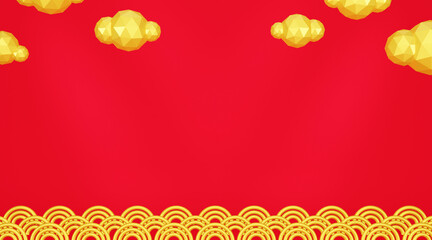A red background with chinese Paterns and a red background