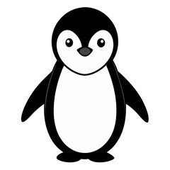 penguin on white