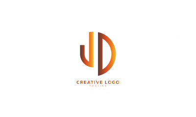 Fototapeta premium JD Abstract initial monogram letter alphabet logo design
