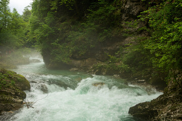 Beautiful Vintgar canyon in Slovenia