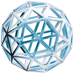 3D illustration Icosphere Hollow Shape