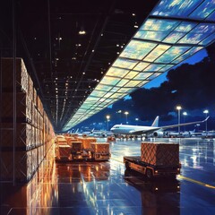 Airport security and logistics connection efficient boarding infrastructure overview