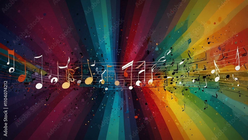Poster abstract background with colorful patterns for a musical composer’s day.