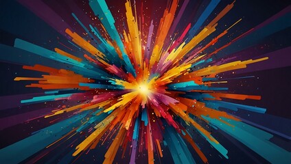Abstract background with dynamic color explosions.
