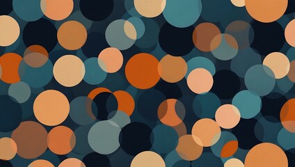 Abstract background with overlapping circles in blue, orange, and peach.