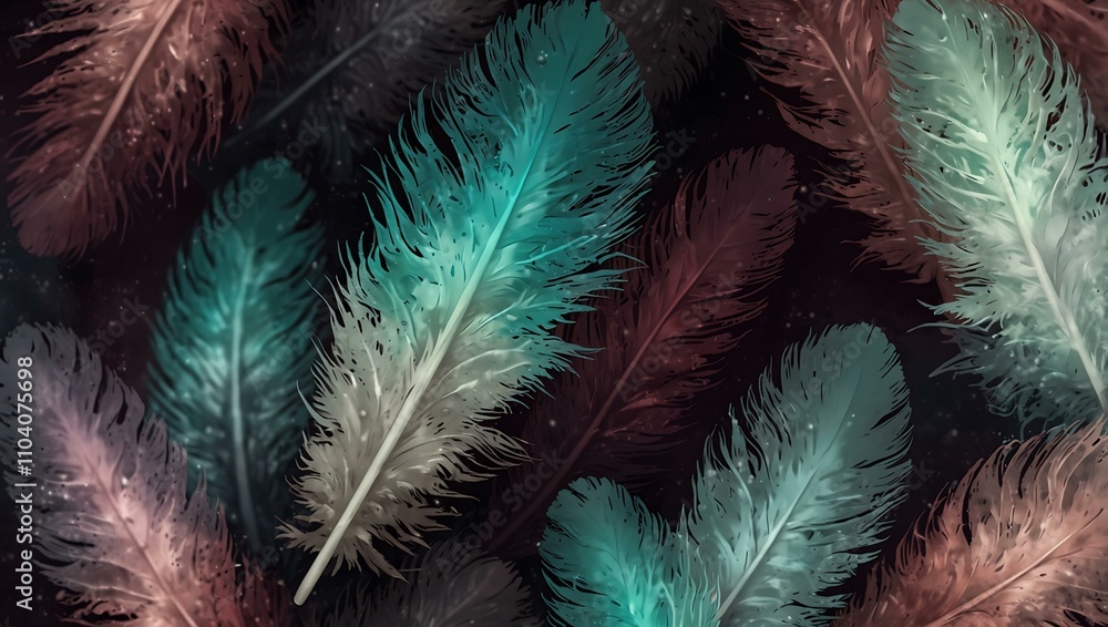 Poster abstract background with soft feather pattern.