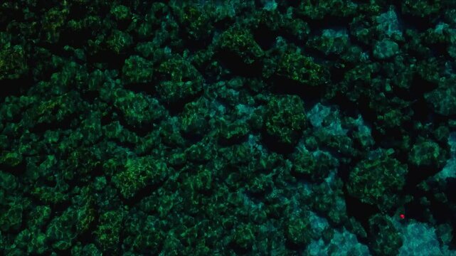 Aerial drone top town Cyprus crystal clear waters around the coast beautiful beaches Aya napa
