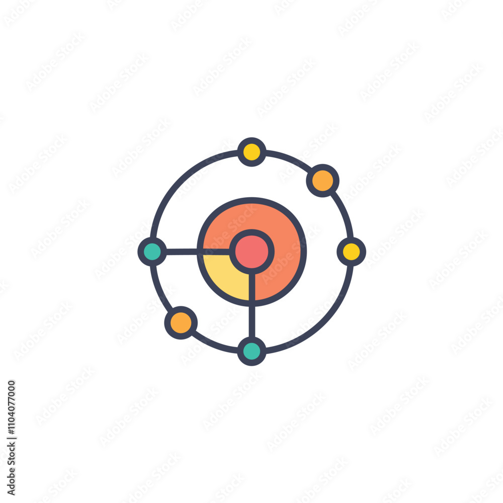 Poster network connection hub. interconnected system; symbolizes global communication, teamwork, and data i