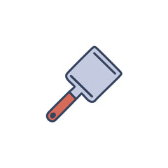 Kitchen spatula icon. Cooking utensil graphic.  Simple design symbolizes ease and efficiency in food preparation.