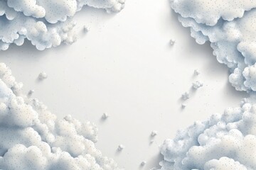 Fototapeta premium A serene overhead view of fluffy gray clouds against a soft white backdrop, creating a calming atmosphere.
