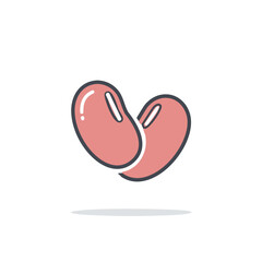 Kidney beans duo. Healthy legume pair, symbolizing partnership or togetherness.  Perfect for health, food, or relationship themes.