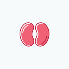 Kidney health icon. Pair of kidneys medical symbol.  Represents health, wellness, and vital organs.