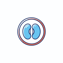 Kidney health icon. Medical symbol depicting healthy kidneys vital for body function. Represents wellbeing and internal organ care.
