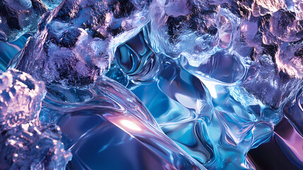 Naklejka premium Iridescent, holographic design featuring a gradient of indigo to silver, creating an otherworldly ambiance, ethereal, futuristic. Otherworldly. Illustration