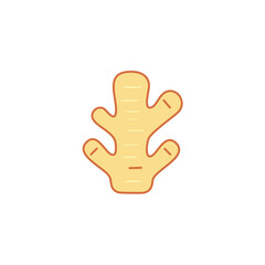 Fresh ginger root icon. Vibrant ginger illustration, symbolizing health and spice.  Perfect for culinary or wellness designs.