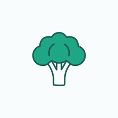 Broccoli vegetable icon. Green broccoli illustration.  Healthy eating concept.  Represents vitality and nutrition.