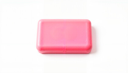 Isolated item on white background of a pink soap bar