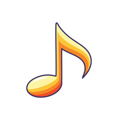 Golden music note icon. Vibrant music note symbol; represents melody, harmony, and rhythm.