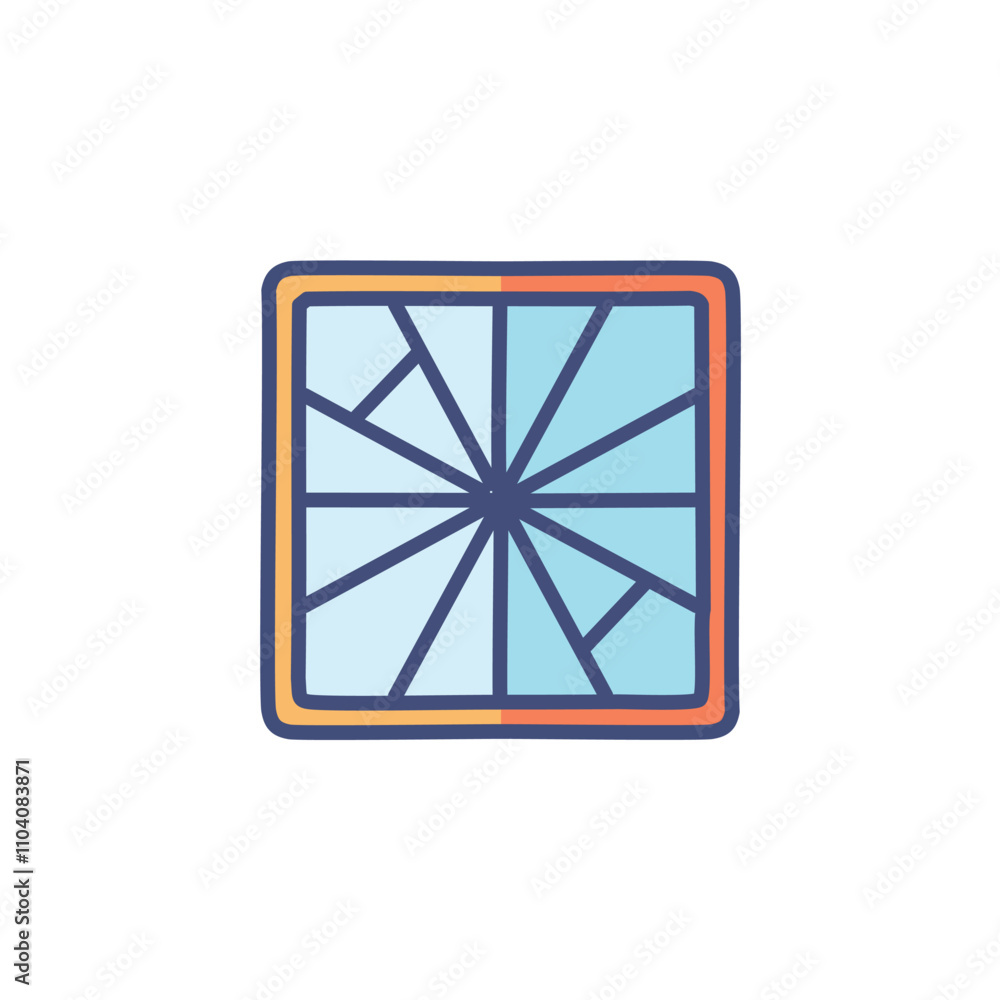 Aufkleber geometric window design. modern segmented window pane; symbolizes unity, perspective, or vision. cle