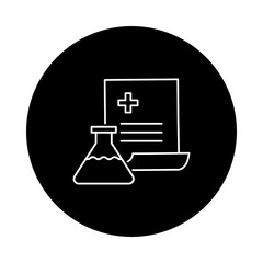 Monoline Trial Icon. Simple Line Clinical Trial Icon. Minimalist Medical Experiment Vector.