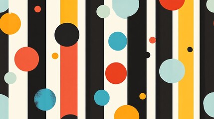 Layered sticker collection featuring bold stripes and polka dots