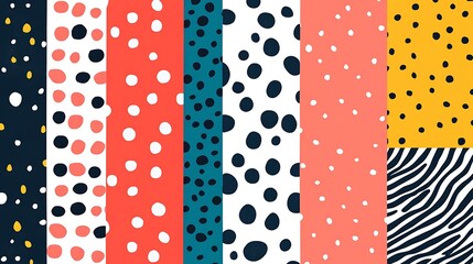 Layered sticker collection featuring bold stripes and polka dots