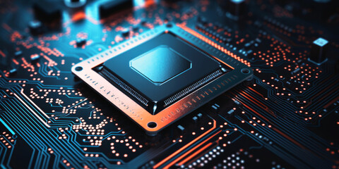 Fototapeta premium motherboard with protection chips Generative AI