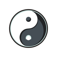 Yin yang harmony symbol. Balance, duality, opposing forces.  Represents unity and interconnectedness.