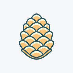 Pine cone illustration. Autumnal nature image.  Symbolizes growth, resilience, and the cycle of life.