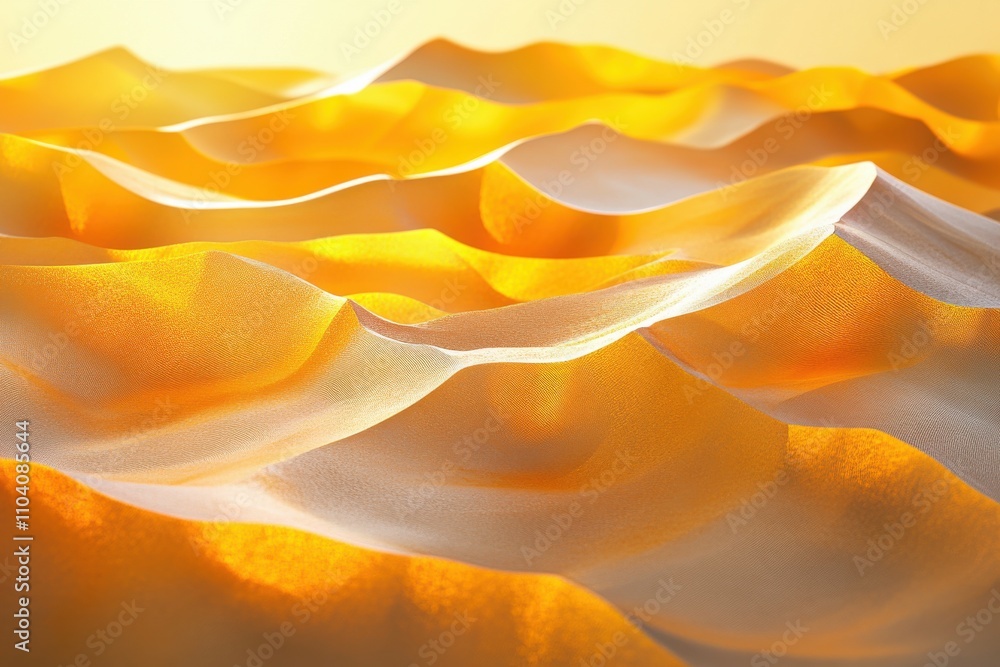 Poster abstract waves of soft fabric in warm golden hues create a serene and inviting atmosphere.