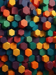 Obraz premium Abstract colorful geometric pattern with cubes and shapes.