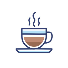 Hot coffee cup icon. Warm beverage; perfect for morning energy boost or relaxing break. Symbolizes comfort and warmth.