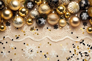 golden christmas balls