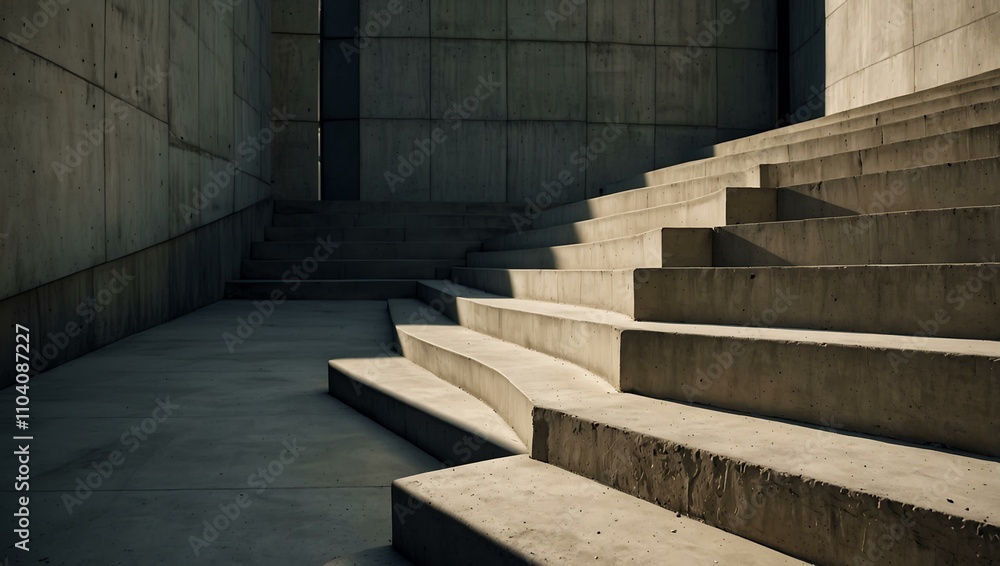 Aufkleber abstract concrete steps with strong vertical lines from a low angle.
