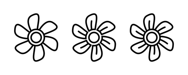 Flower icon. Flower line art icon, floral ornament vector illustration