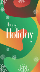 happy holiday in abstract christmas style backgound and snow flake for end year and new year holiday greeting card. vertical banners and wallpaper for social media stories teplate vector illustration