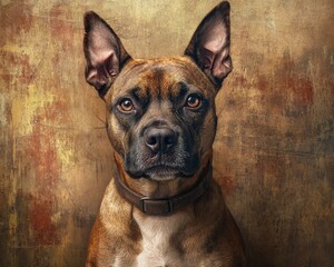 Obraz premium Bad Dog Mugshot. A Mischievous Canine of Mixed Breed Acting Out